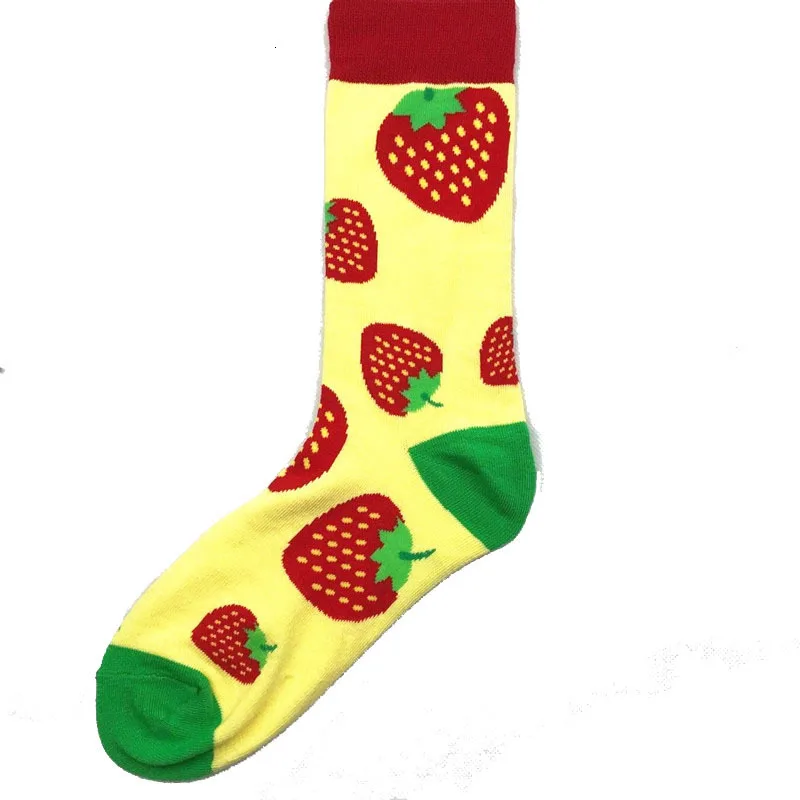 Korean Style Women's Socks New  Autumn Winter Happy Socks Funny Kawaii Lemon Strawberry Pineapple Printed Calcetines Mujer