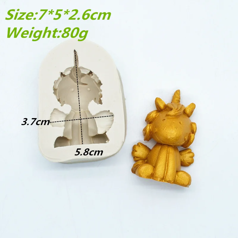 Cute 3d Unicorn Silicone Mold Cake Chocolate Mousse Sugar Baking Decorating Tool Plaster Moulds