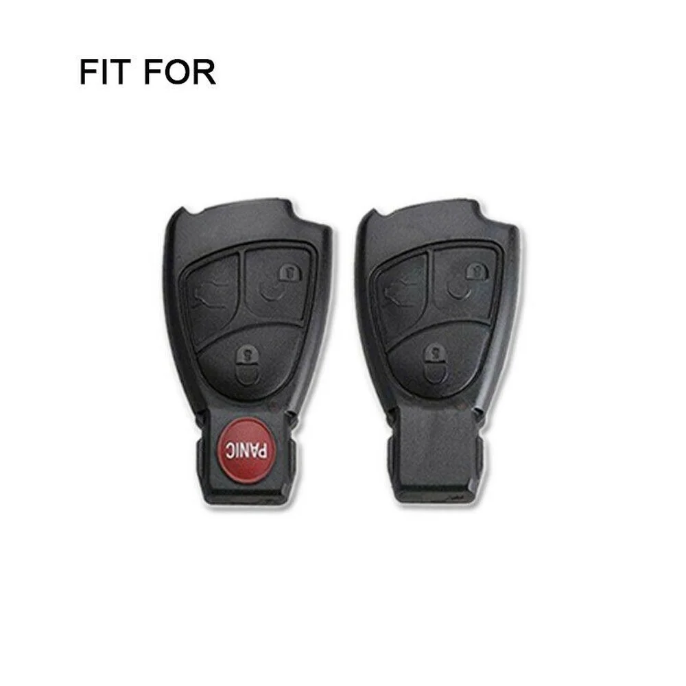 Leather Remote Car Key Fob Case Cover Holder Shell for Mercedes Benz C B E R Class GL CLS CLK SLK W203 W211 W204 3 Buttons Chain