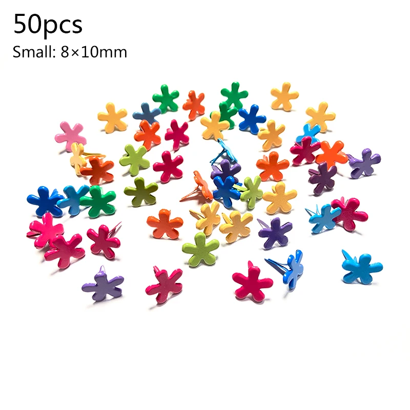 Colorful Flower Metal Fixing Brads Scrapbooking Embellishment Brads Fastener Kids DIY Handmade Paper Crafts Accessories