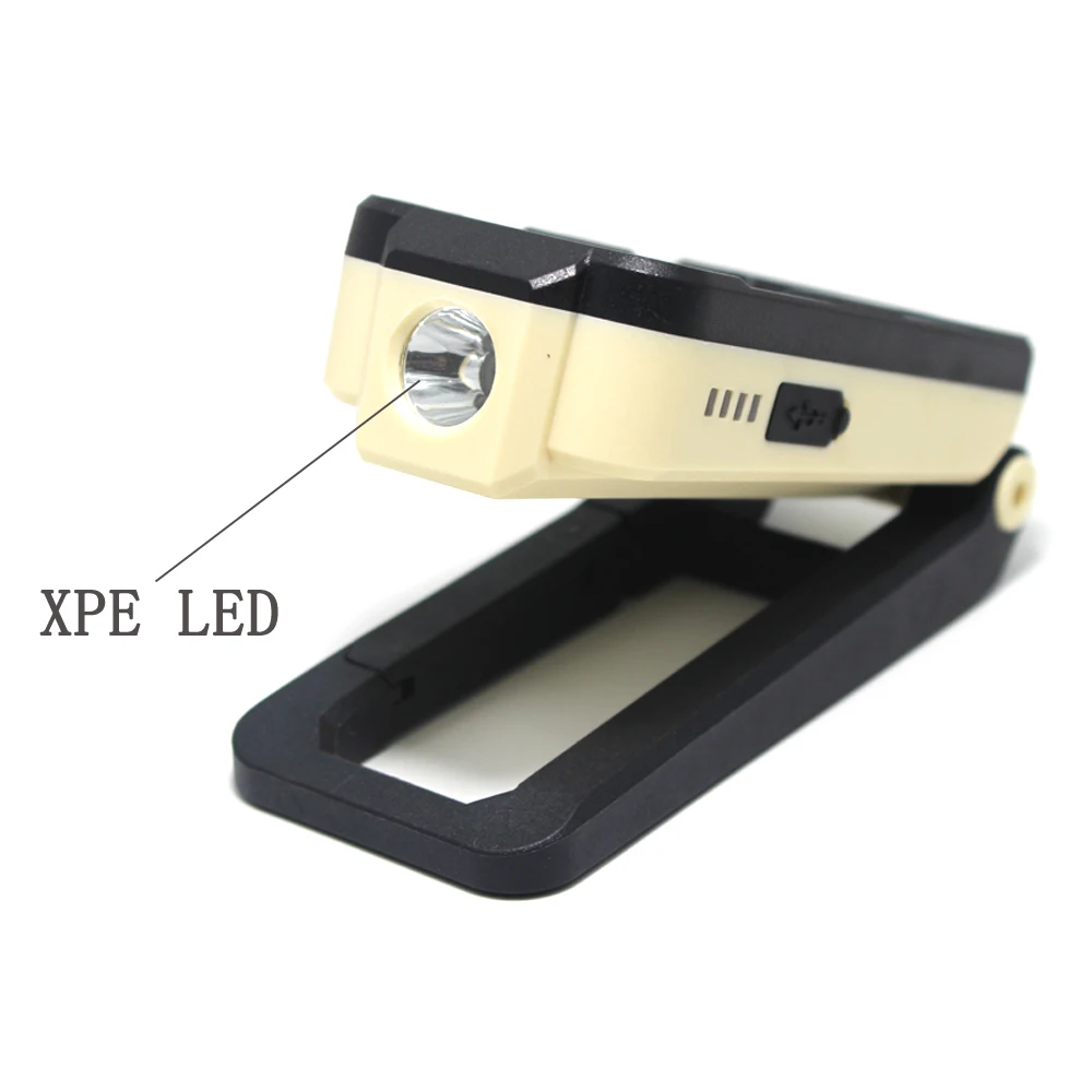 ミニUSB充電式ポータブルトーチ,xpe,屋外照明,テント,磁気フック,ワークランタン,内蔵バッテリー