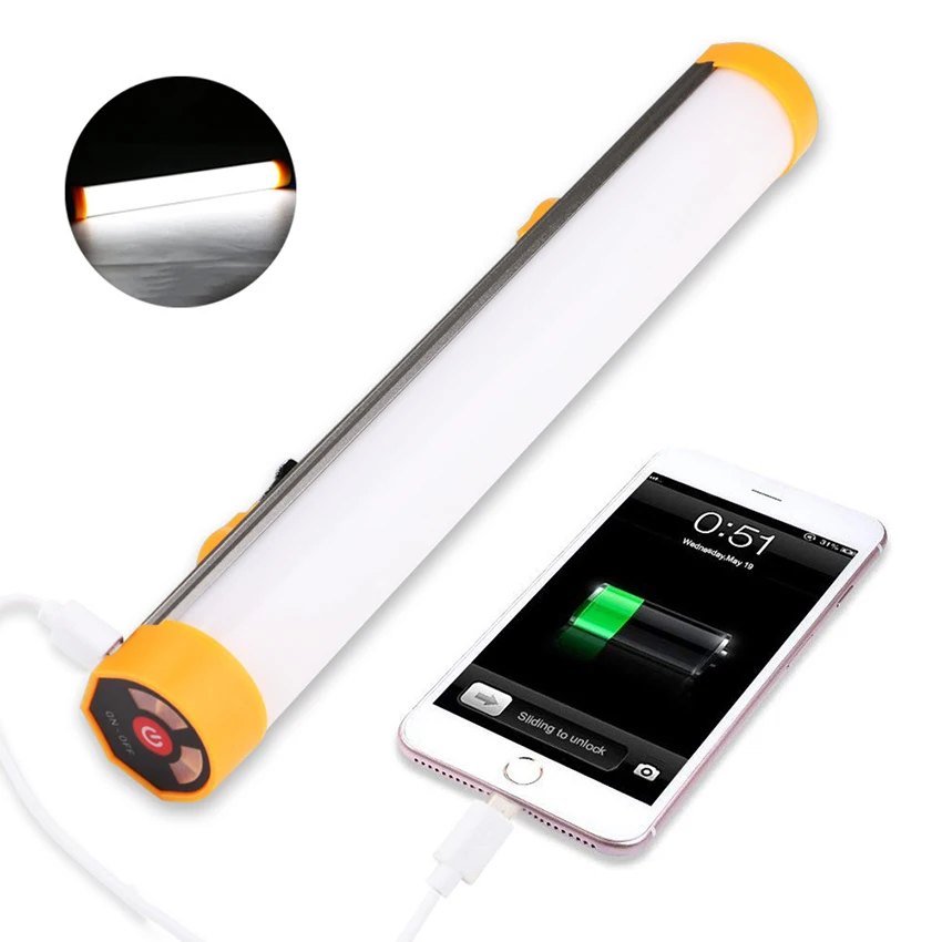 Luce da campeggio portatile, torcia a LED ricaricabile e luce da lavoro a Base magnetica per campeggio, uragano, escursionismo, emergenza