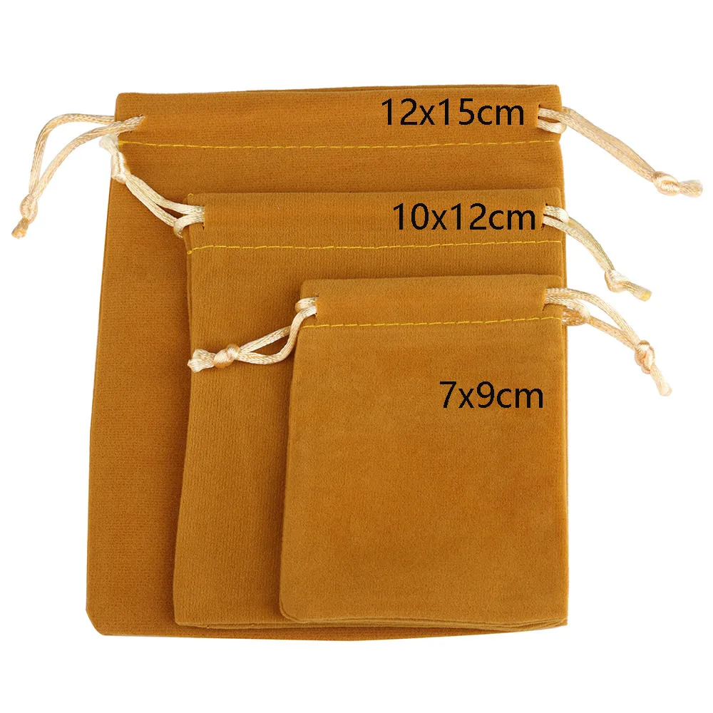 10pcs/lot Drawstring High Quality Velvet Bag Short Plush Multi-color For Jewelry Packaging Christmas Wedding Jewelry Gift Bags