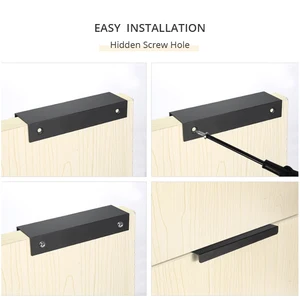 Kak schwarz silber versteckte kabinetthandles legierung küchenschrank remmschubluder schublade schlafzimmertür möbel griff mit hardware 10 Hauptverkaufsschubladen Silber - №7