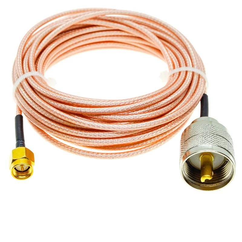 

20M RG316 SMA Male to UHF PL259 Male Plug PL-259 50-Ohm Crimp Connector Lot RF Coax Extension Coaxial Cable Jumper Pigtail