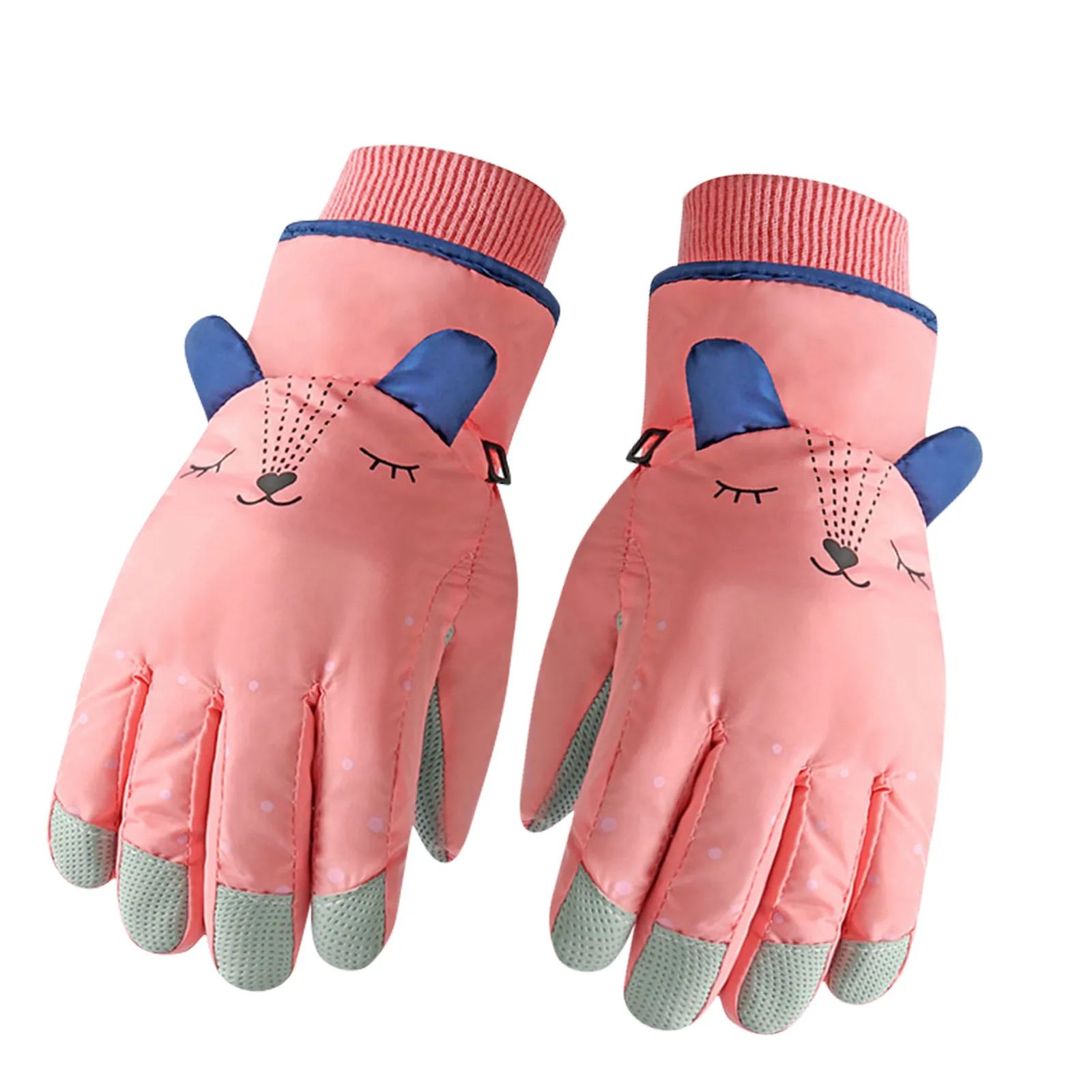 Kids Winter Warm Gloves Windproof For Children Boys Girls Ski Cycling Climbing Outdoor Gloves Waterproof Anti-slip leather #0212