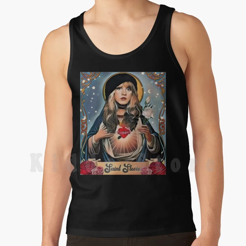 Saint Stevie Nicks Tank Tops Vest 100% Cotton Stevie Nicks 70s Stevie Music Nicks Classic Dreams Gypsy Rhiannon