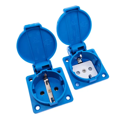 Enchufe impermeable SCHUKO, enchufe impermeable industrial, cuerpo de contacto de cobre, enchufe europeo