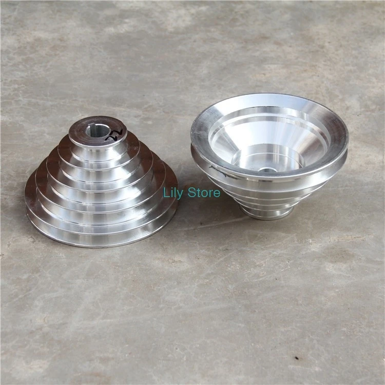 Bench Drill 54mm to 150mm Outer Dia 14 16 18 19 20 22 24 25 28mm Bore Aluminum A Type 5 Step Pagoda Pulley Wheel for V-Belt