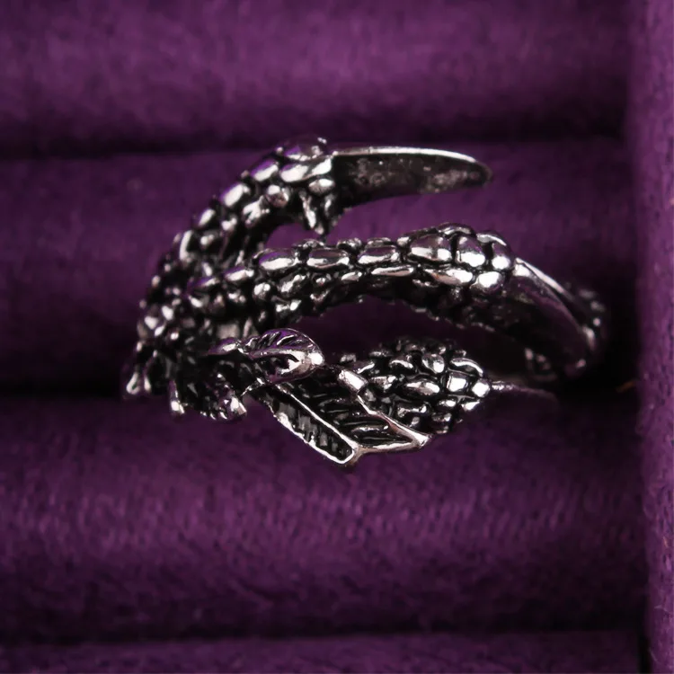 Personality Creative Dragon Paw Ring Retro Tide Man Open Eagle Paw Ring Male Student Punk Alloy Hand Ornament Boho Gothic