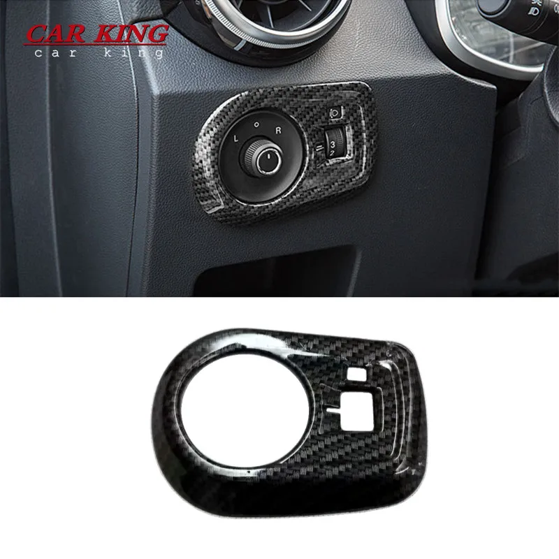 

For MG ZS 2017-2020 ABS Matte/Carbon Fiber Car Interior Left Side Control Rearview Mirror Adjustment Button Cover Trim 1pcs