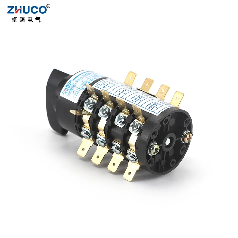 ZHUCO HZ5B-20/4.CCC 4.BBB 20A 660V 4 Phase Sliver Contact Rotary Cam Transfer Combination Switch For Electric Welding Machine