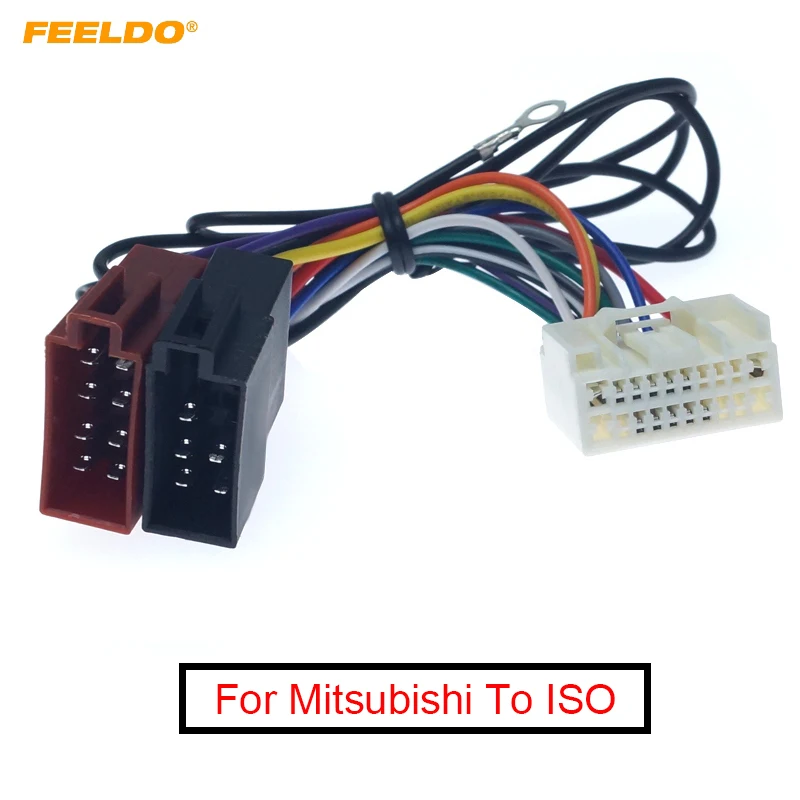 

FEELDO 10Pcs Car Stereo Conversion Plug Wire Adapter For Mitsubishi To ISO CD Radio Wiring Harness Original Head Units Cable