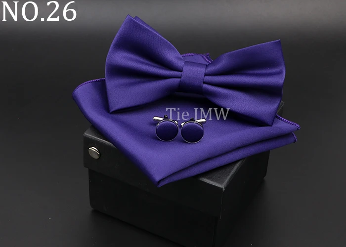 Herren Klassische Helle Farbe Bowtie Set Grün Rosa Blau Rot Fliege Manschettenknöpfe Hochzeit Krawatten Taschentuch Party Geschenk Krawatte Hemd zubehör – Detail 26