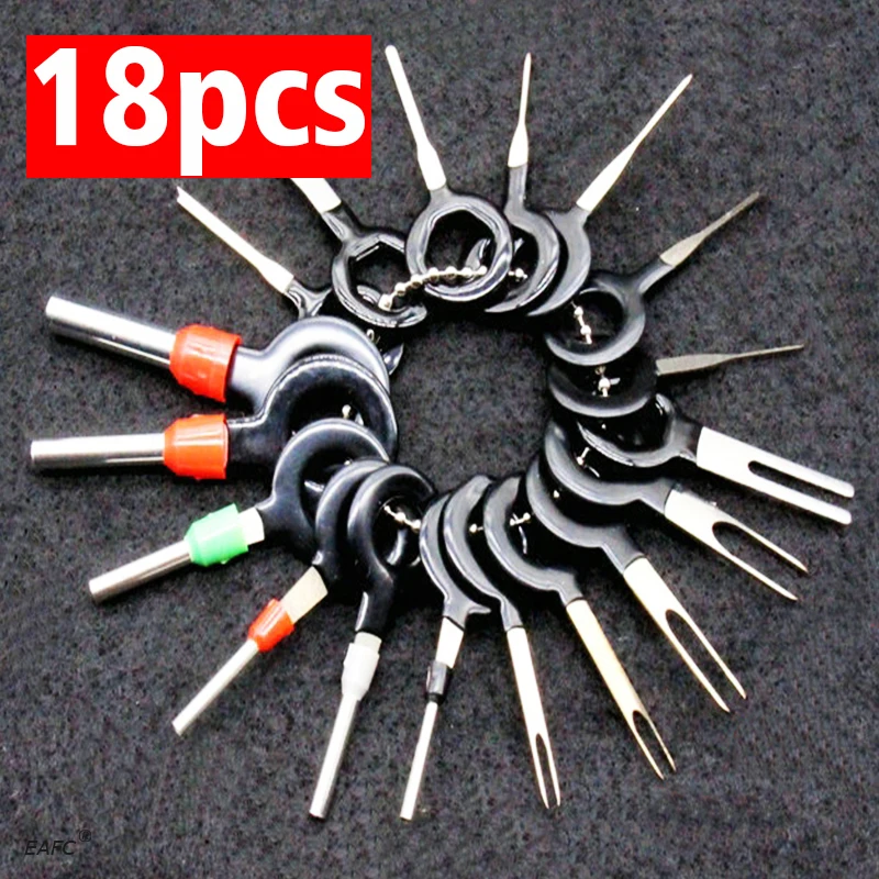 New 18Pcs 11Pcs Automotive Plug Terminal Remove Tool Set Key Pin Car Electrical Wire Crimp Connector Extractor Kit Accessories