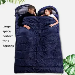 2 Persons Winter Sleeping Bag Camping Double-layer Thermal Keep Warm Lazy Bag Weatherproof Sleeping Bag Camping Equipment Sack