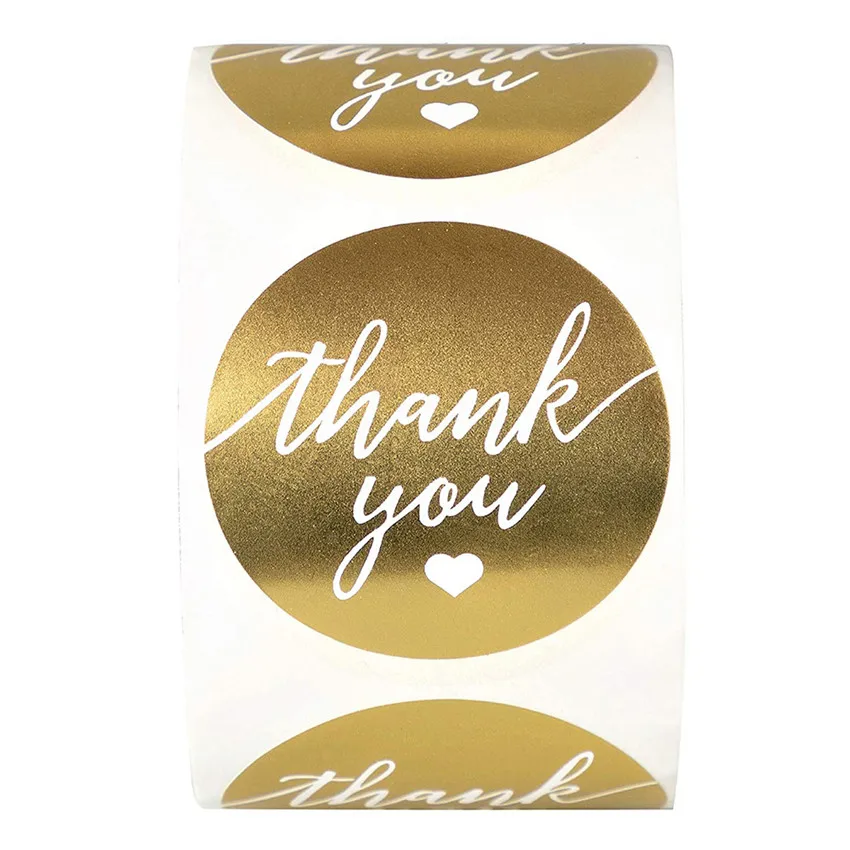 1.5 Inch Round Thank you Stickers Waterproof Handmade Gifts Business Packaging Stickers Envelope Seal Labels Stationery Stickers