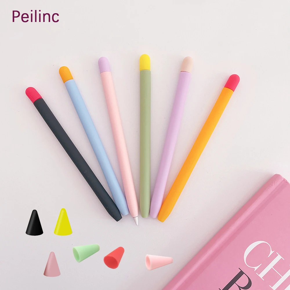 Lote 6 pçs caneta stylus protetor capa acessórios silicone macio anti perdido caso ponta nib manga protetora para apple pencil 1/2