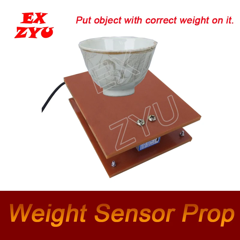 EXZYU Weight Sensor Prop real life escape room put the object with correct weight on the sensor to unlock the chamber room