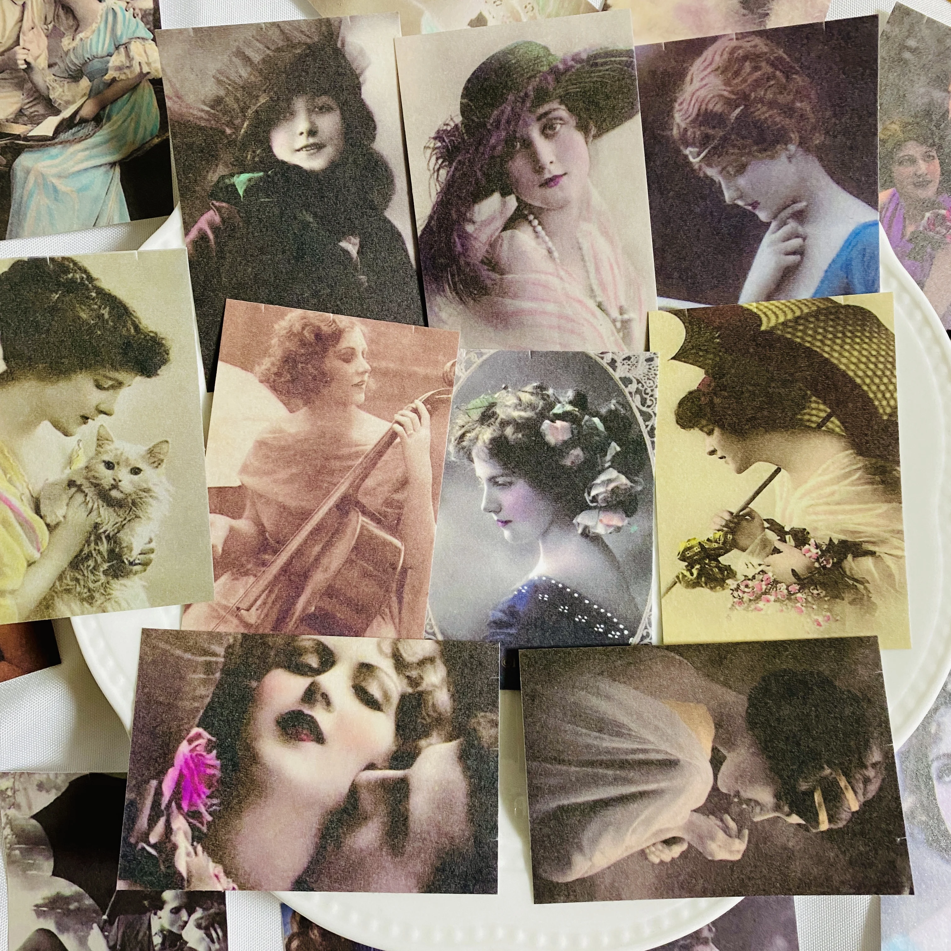 50 sztuk Vintage Beauty stare zdjęcie naklejki DIY Scrapbooking baza kolaż telefon zdjęcie z pamiętnika fotoalbum rekwizyty prezent dekoracji