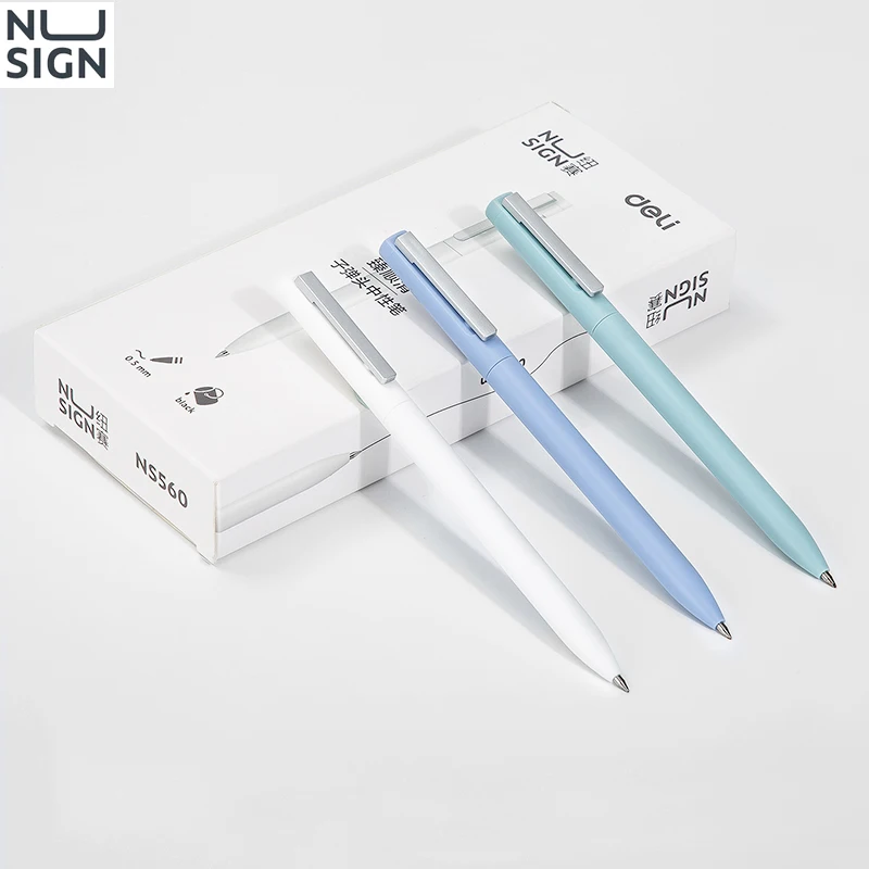 Nusign – stylo à bille neutre 0.5mm, encre noire, écriture fluide, stylo à bille, fournitures de papeterie scolaires et de bureau