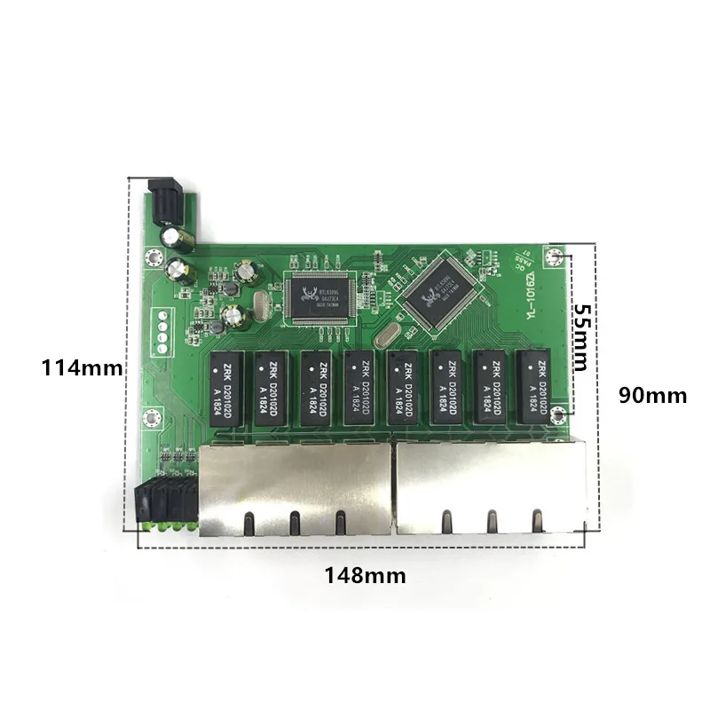 OEM 10 / 100mbps RJ45 16 porte Fast Ethernet Switch module Lan Hub US EU Plug 5v Adapter alimentatore Switch di rete scheda madre
