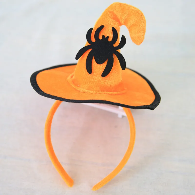 Chapeaux de fête de sorcière Halloween en tissu jaune, dessin animé mignon, jouets de décoration, accessoires de Performance dramatique pour enfants, fournitures festives