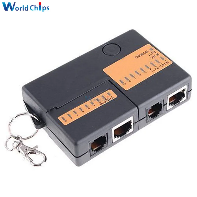 Portable Mini Network Cable Tester Tools RJ45 RJ11 RJ12 Network LAN Cable Tester With Key Chain