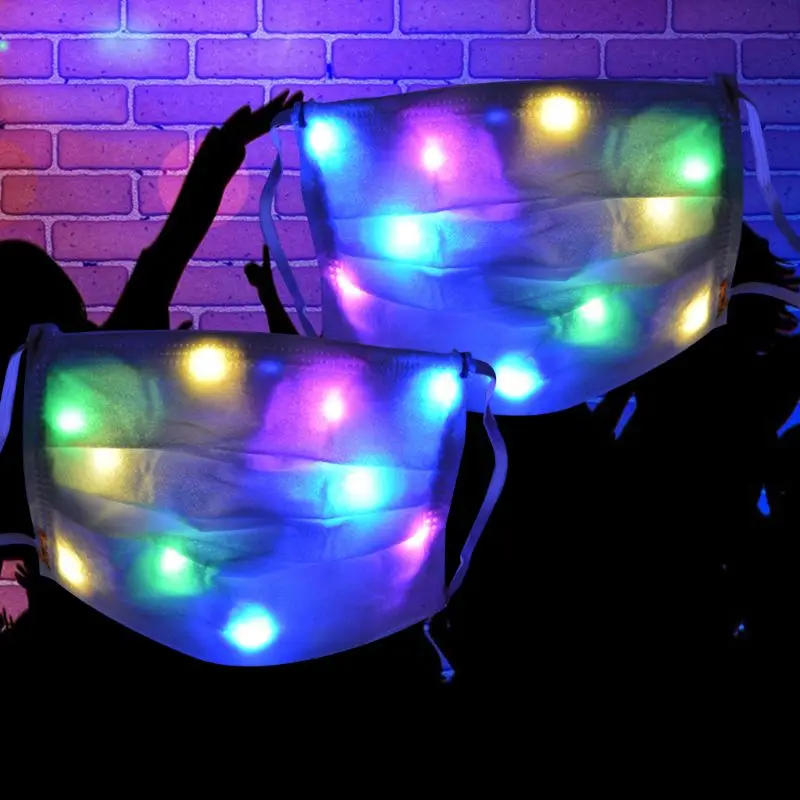 LED Rave Mask 10 Colors Luminous Light for Men Women Face Music Party Halloween Christmas Drop Shipping