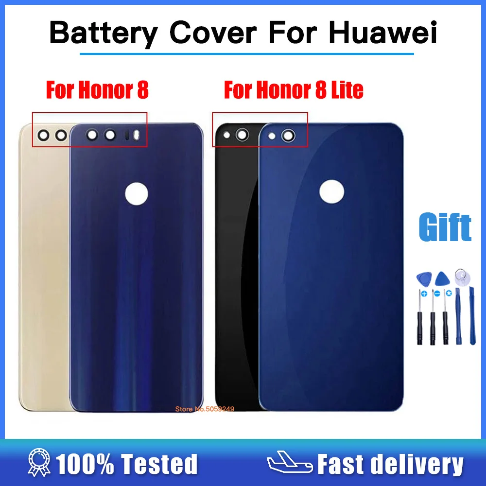 For Huawei honor 8 Lite Back Battery Cover Door Rear Glass Housing Case For honor 8 Battery Cover for Honor8 Housing