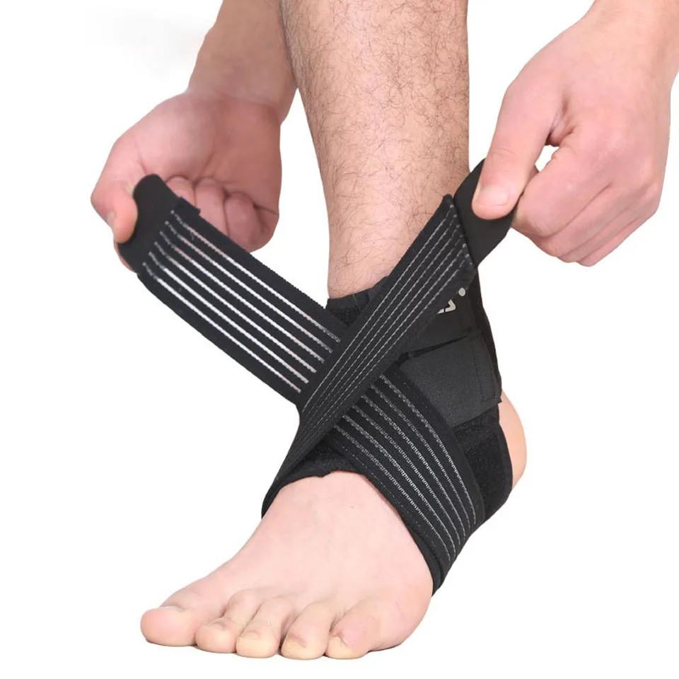 Getinfit 1 Pair Elastic Strap Ankle Support Brace Badminton Basketball Football Taekwondo Fitness Heel Protector Gym Equipment