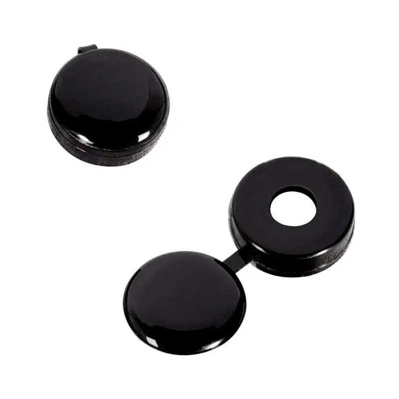 

screw cap cup washer hinged cover black ( pack of 50 )