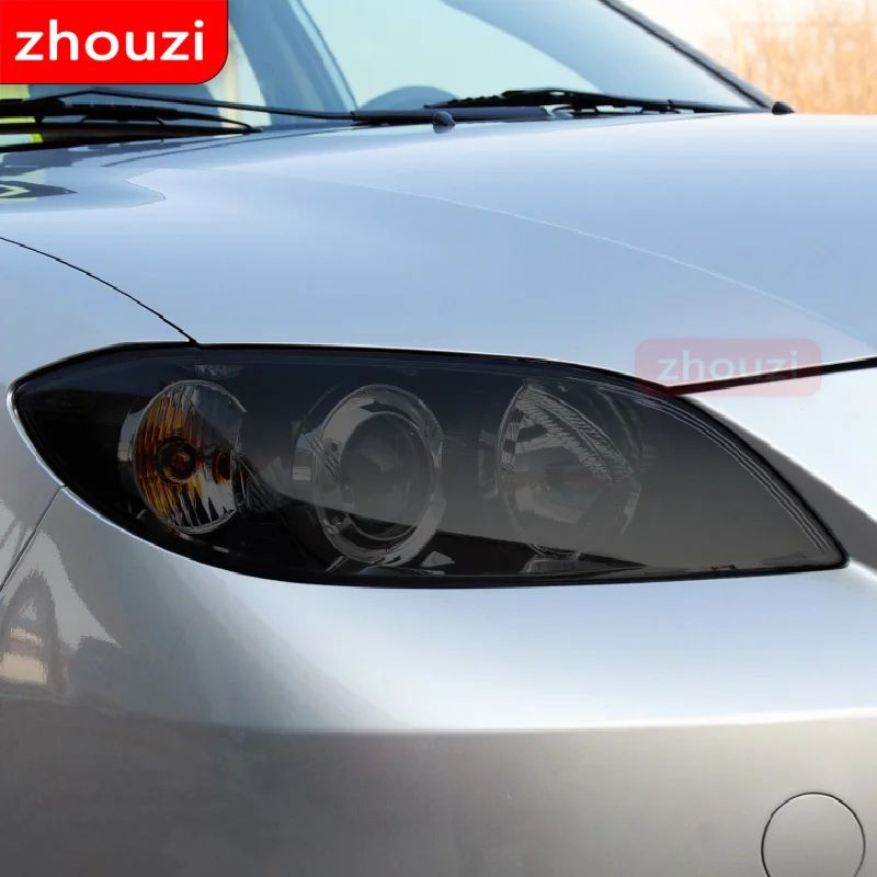 2 Pcs For Mazda 3 6 CX-3 CX-5 CX-9 Car Headlight Protector Tint Protective Film Front Light Transparent TPU Sticker Accessories