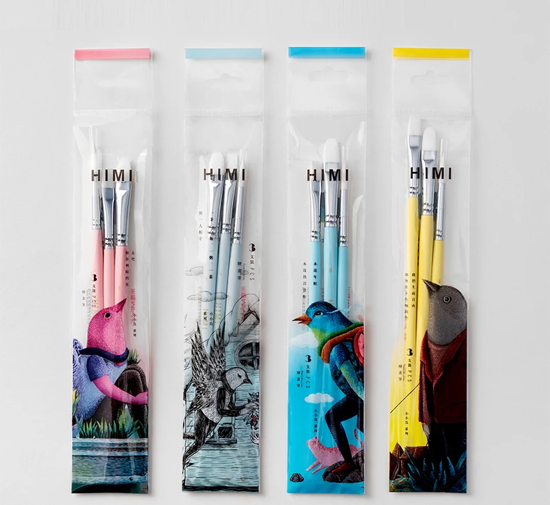 Himi Gouache Penselen Set 3 Stuks Voor Acryl Olie Aquarel Gezicht & Body Gouache Leuk Cadeau Art Hobbyist, kids & Volwassen