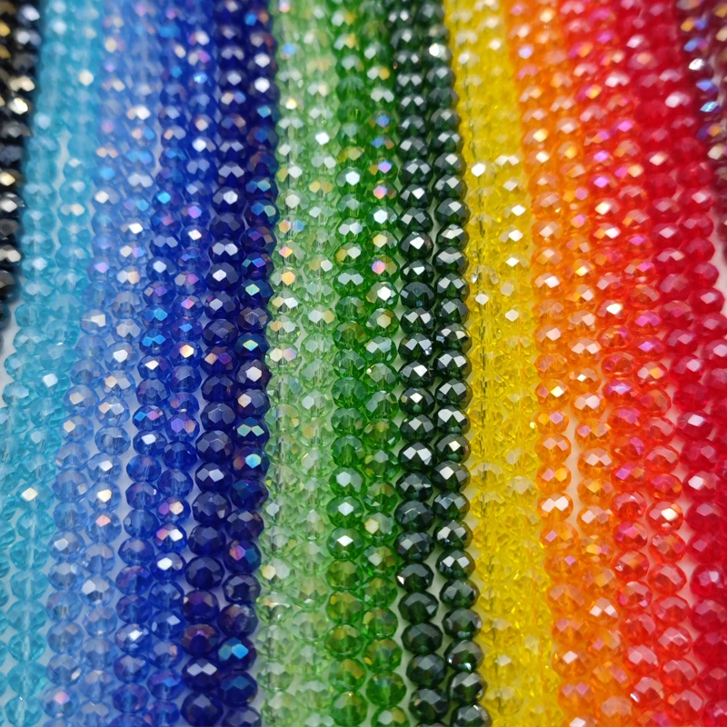 45 Colors Shiny Crystal Beads Round Clear Glass Czech Needlework Loose Beads for Jewelry Making Bracelet Earrings 2 3 4 6 8mm