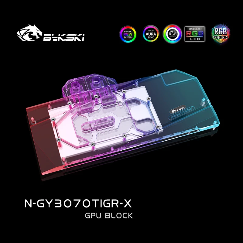 Bykski N-GY3070TIGR-X GPU enfriador de agua para GALAXY RTX 3070TI GAMER OC/3070 TI Starshine OC, bloque VGA con placa trasera, 5V/12V