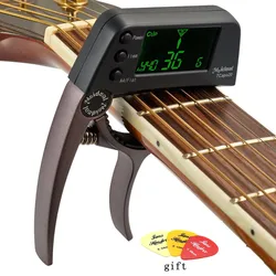 2 In 1 Guitar Capo Tuner for Bass Acoustic Electric Guitar Chromatic Professional Change Key Guitar Bass Accessories