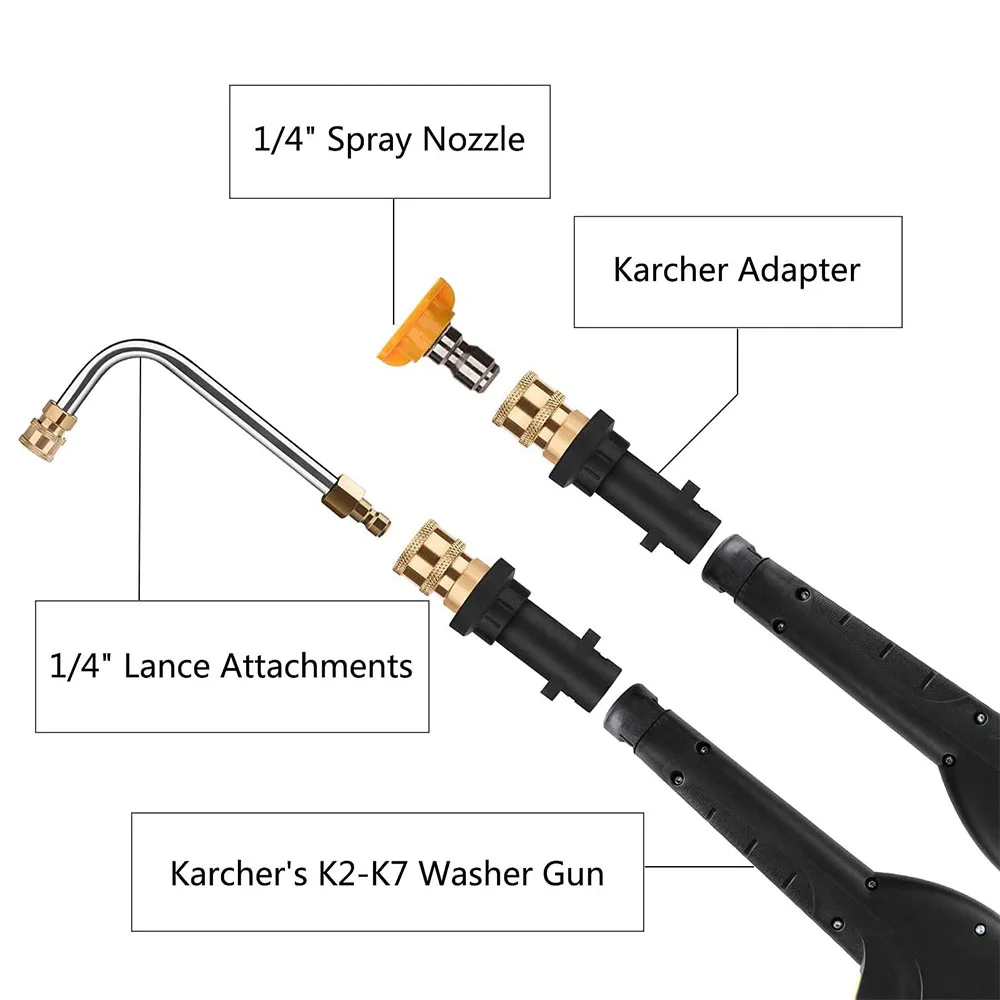 ROUE High Pressure Car Wash Gun Jet Lance Washer nozzles For Karcher K2 K5 K7 high pressure water gun ​Adjustable Angle Sprayer