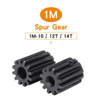 Module 1 Spur Gear 1M-10T/12T/14T SC45#Carbon Steel Material Motor Gear Bore Size 4/5/6/6.35/7 mm Transmission Accessories