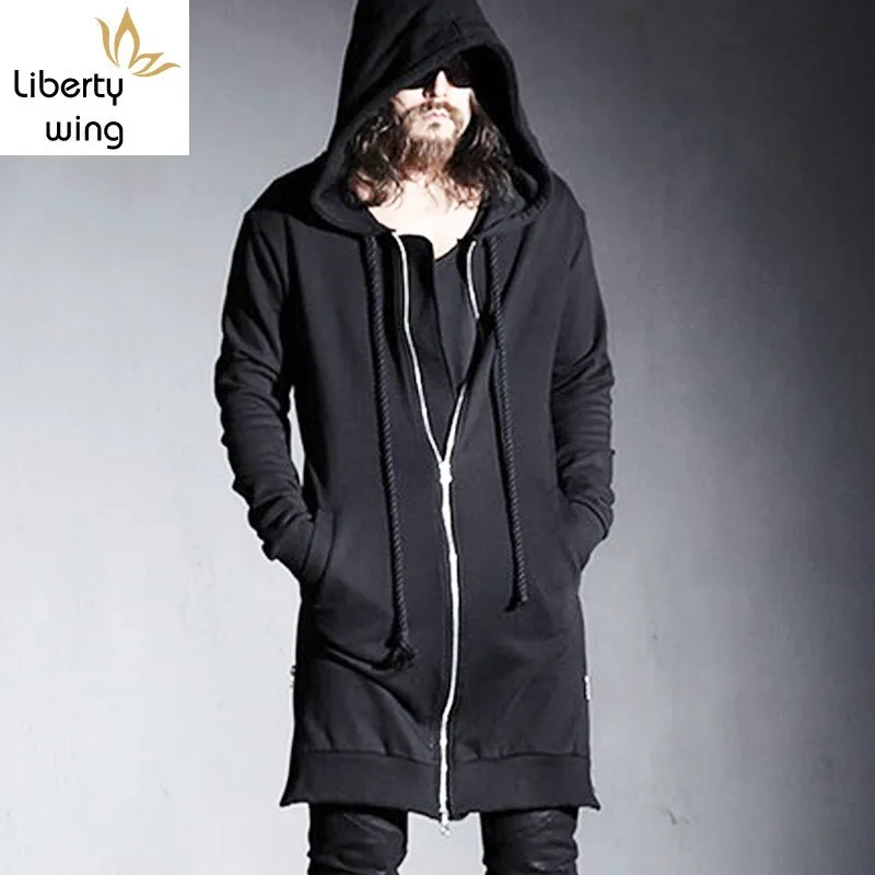 

Spring New Mens Fashion Hoodies Punk Motrocyle Combat Slim Fit Coats Cloak Wizard hat Jackets JAQUETA CHAQUETA