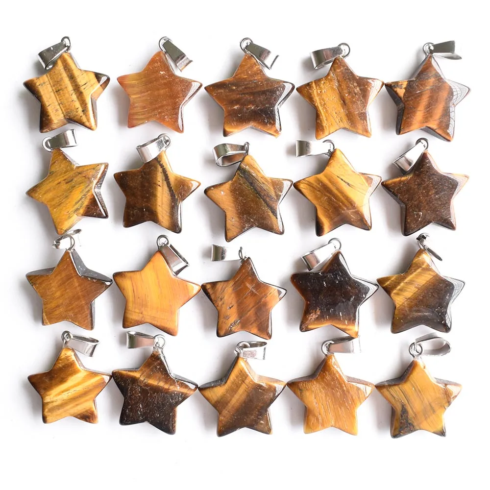 Hot selling fashion Assorted natural stone mixed star charms pendants for DIY jewelry making 50pcs/lot Wholesale free shipping