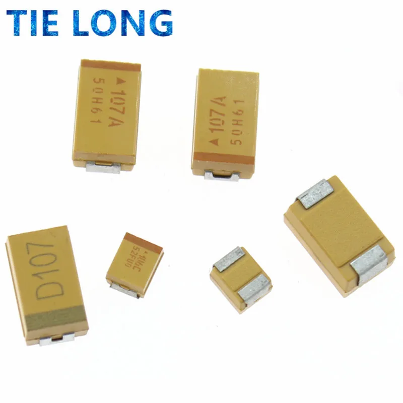 10pcs A B C D Type Tantalum Capacitor 100UF 0.22UF 1UF 4.7UF 10UF 22UF 33UF 47UF 6.3V 10V 16V 25V 35V 50V 3216 3528 6032 7343