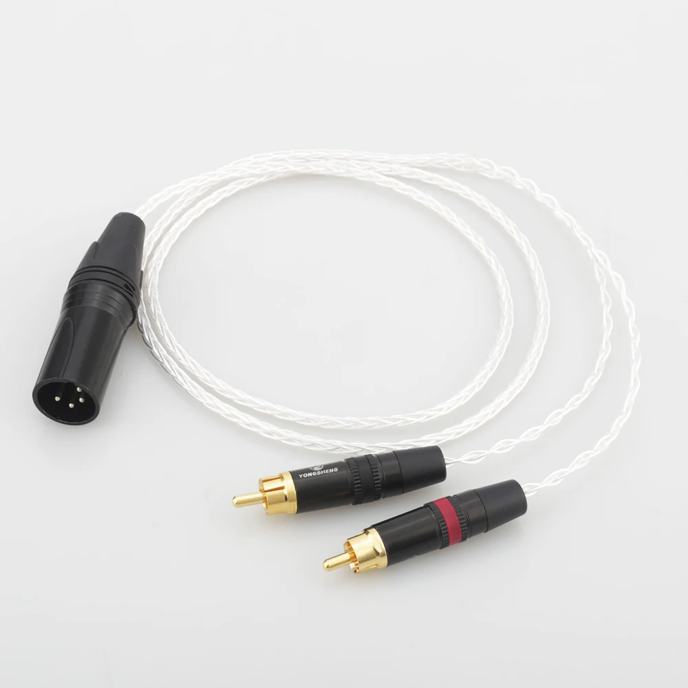 

Audiocrast HIFI cable with 4-pin XLR Balanced Male to 2 RCA Male Silver Plated Audio Adapter