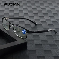 Stainless Steel Reading Glasses Men Business Presbyopic Glasses Male Anti Blue Light Eyeglasses +1.0 1.5 2.0 2.5 3 3.5 4.0