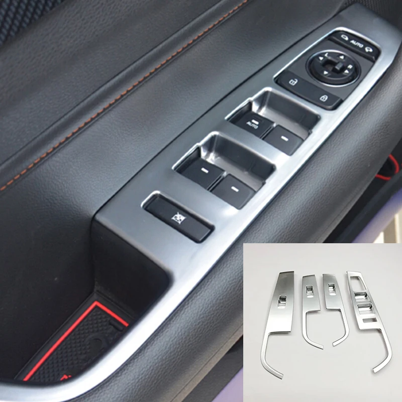 

ABS Matte For Hyundai Sonata LF 2015 2016 2017 Inner Door Window Switch Panel Armrest Cover Trim Frame Molding Garnish 4pcs