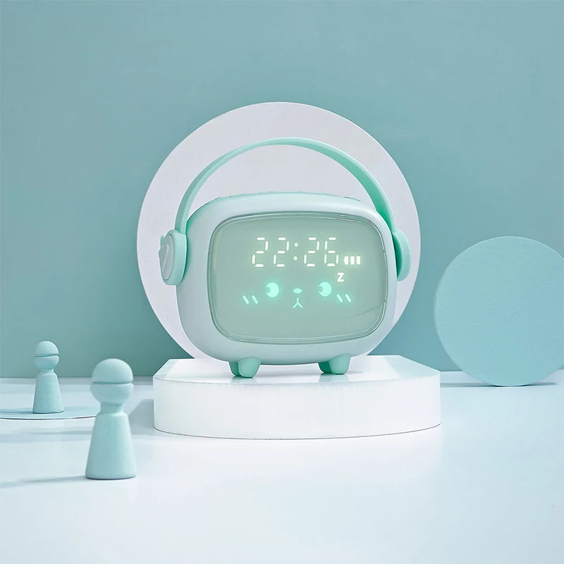 Digital Led Angel Alarm Clock Bedside Bedroom Smar Tnight Light Electronic Child Alarm Clock Voice Wake-up Часы Настольные 시계