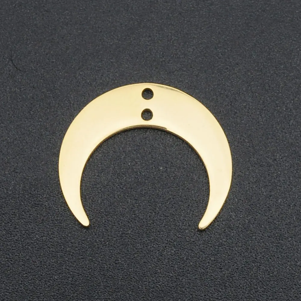 5pcs/lot 316 Stainless Steel 20mm Moon Geometric DIY Earring Charm Connector Wholesale Never Fade Top Quality Findings