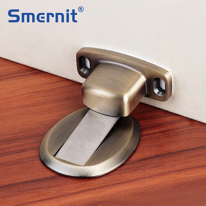 Magnet Door Stops Non-punch Hidden Door Stopper Holders Zinc Alloy Toilet Glass Nail-free Doorstop Magnetic Furniture Hardware