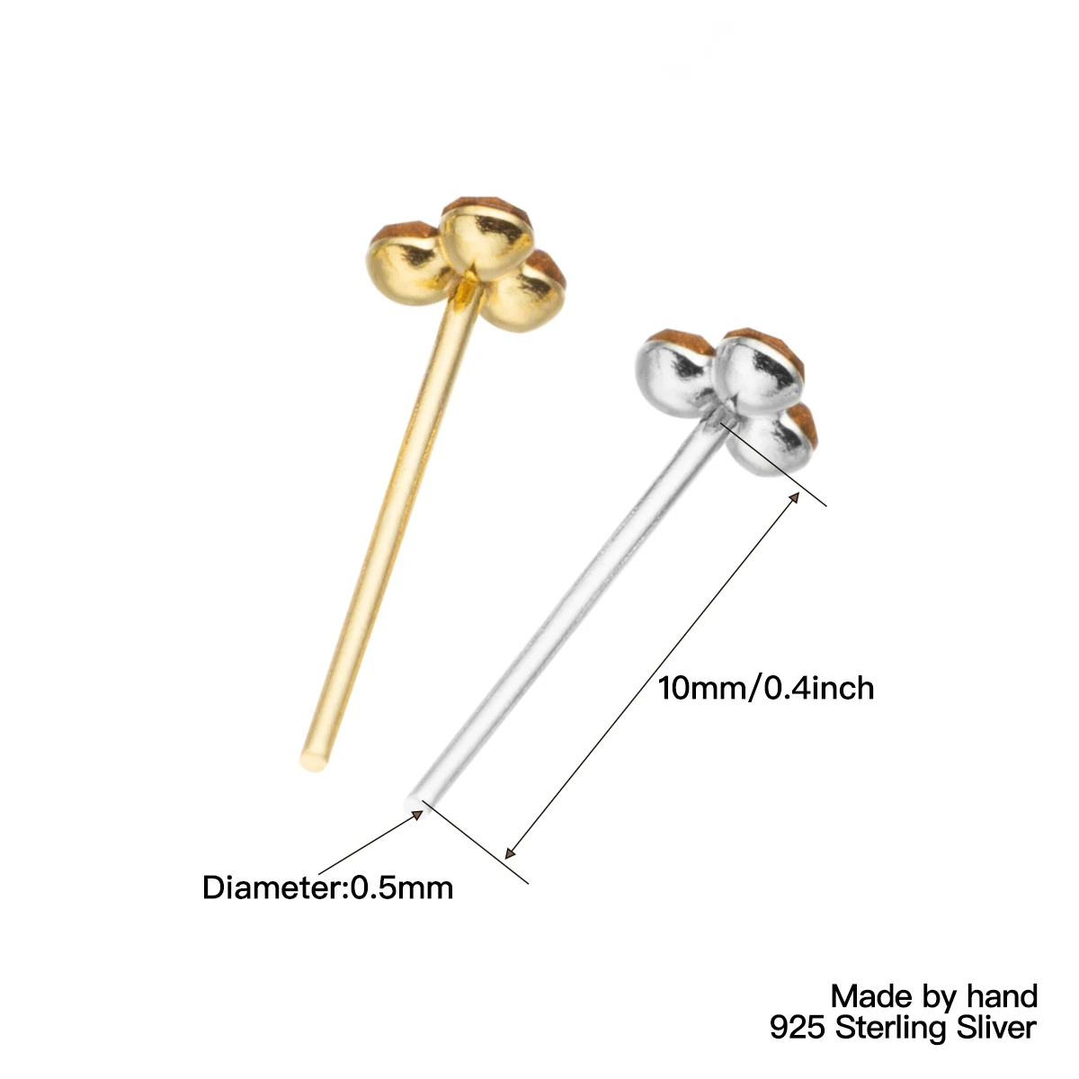 36Pcs/Box 925 Sterling Silver Multi Color Crystal Nose Studs Nose Piercing Body Jewelry Pircing Nariz Percing Nez