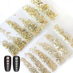 Mix Sizes SS3-SS10 1440PCS Nail Art Rhinestones Crystal Colorful Flat Back Non Hotfix Stone Diamonds For 3D Nails Decorations